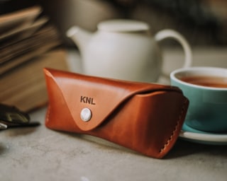 Personalized Leather Sunglasses Case