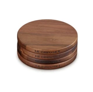 Le Creuset Gourmand Collection Petite Magnetic Wooden Trivet, Set of 4