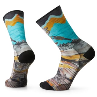 Smartwool Bike Zero Cushion Wolf Print Crew Socks