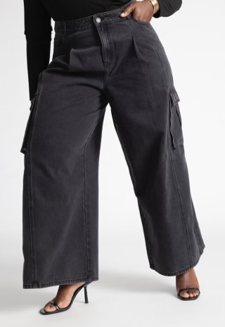 Eloquii Wide-Leg Cargo Jean
