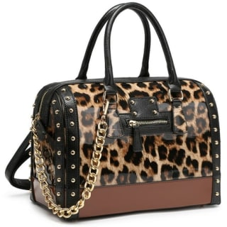 Shiny Patent Faux Leather Handbag