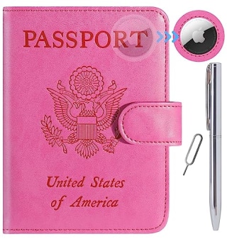 Pascacoo Passport Holder with AirTag Slot