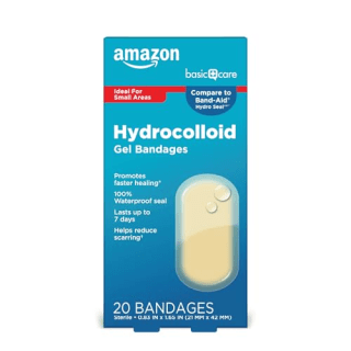 Best bandages: Amazon Basic Care Advanced Fast Healing Hydrocolloid Gel Bandages
