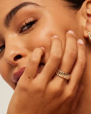14K Gold-Plated Chunky Statement Ring