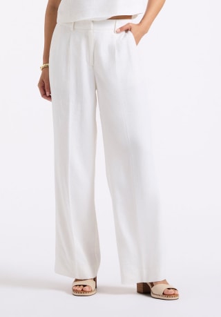 Adelina Linen Blend Wide-Leg Pants