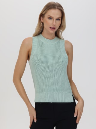 Demi High Crewneck Cotton Tank