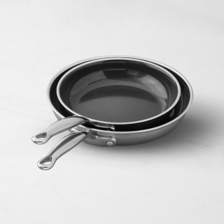 Premiere Stainless-Steel Ceramic Nonstick Fry Pan Set