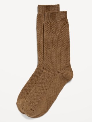 Waffle-Knit Crew Socks