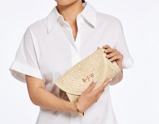 Palm Leaf Rounded Clutch