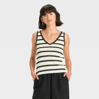 Knit Openwork Tank Top