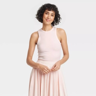 A New Day Slim Fit Ribbed High Neck Tank Top