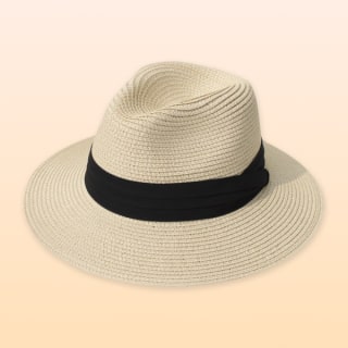 Lanzom Women's Wide Brim Straw Hat