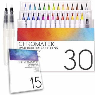 30 Watercolor Brush Pens
