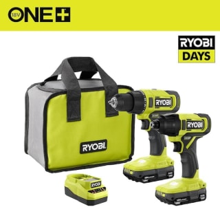 Ryobi One+ 18V Cordless Drill & Impact Driver Kit