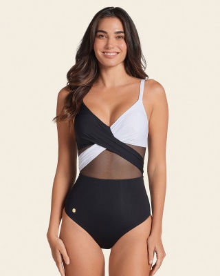 Contrast Detail One-Piece Swimsuit 