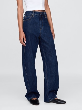 Curvy High Rise Barrel Jeans