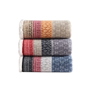 Eddie Bauer Printed Plush Fleece/Sherpa Throw Blankets