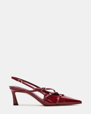 Liana Wine Patent Kitten Heels