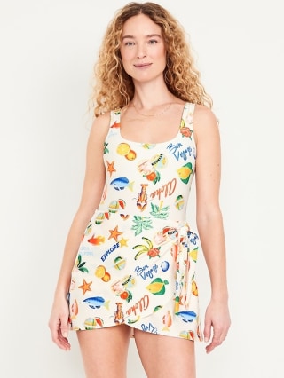 Old Navy Matte Side-Tie Swim Dress