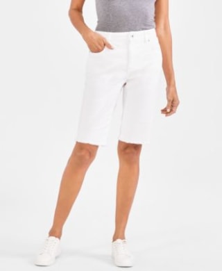 Raw-Edge Denim Shorts