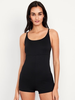 Old Navy Textured Swim Romper 2.5-inch Inseam