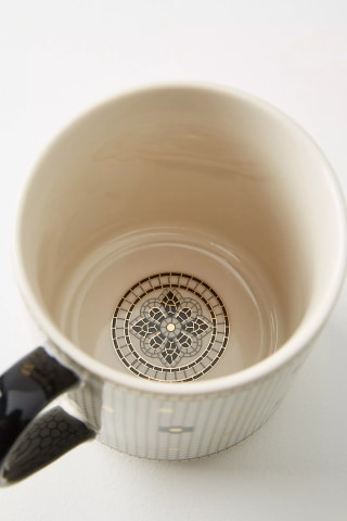 Anthropologie The Bistro Tile Stoneware Monogram Mug