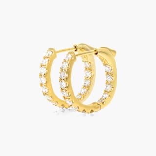 James Allen 14K Yellow Gold Inside Out Lab-Grown Diamond Round Hoops