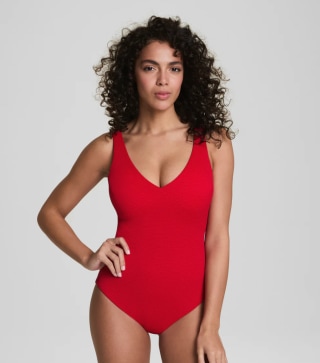 Pique Plunge One-Piece
