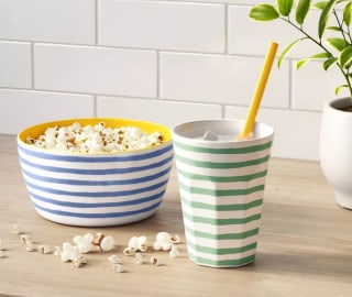 Melamine Tumbler (Green Stripes)