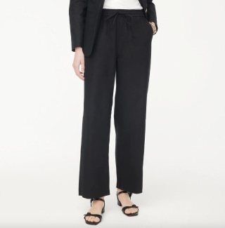 J.Crew Factory Linen-Blend Slim Wide-Leg Drawstring Pant
