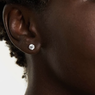 James Allen 14K White Gold Four Prong Round Brilliant Lab-Grown Diamond Stud Earrings