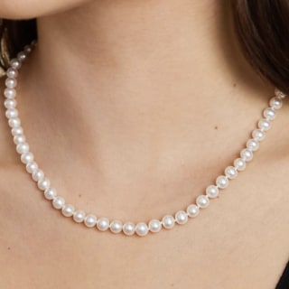 James Allen 14K Yellow Gold Freshwater Cultured Pearl Fish Clasp Necklace (18 Inch)