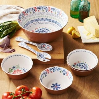 The Pioneer Woman Hattie Bamboo Melamine Salad Bowl Set (7 Piece)