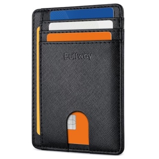 Buffway Slim RFID Blocking Leather Wallet