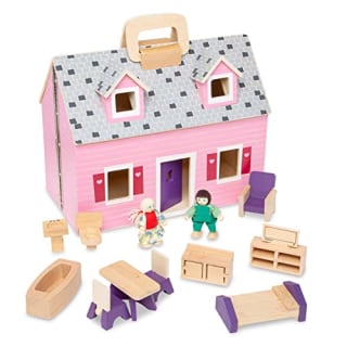 Melissa & Doug Fold and Go Wooden Dollhouse