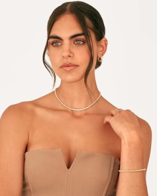 Pavoi Simulated Diamond Tennis Necklace