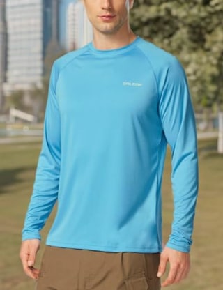 Baleaf Men’s Sun Protection UPF 50+ Long Sleeve Rash Guard