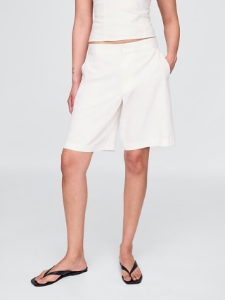 Gap 365 Low Rise Linen-Blend Trouser Shorts