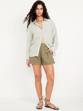 Old Navy High-Waisted Linen-Blend Shorts