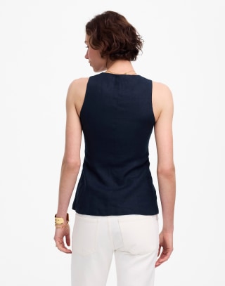Madewell Linen Scoopneck Cutaway Vest