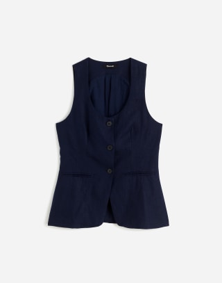 Madewell Linen Scoopneck Cutaway Vest