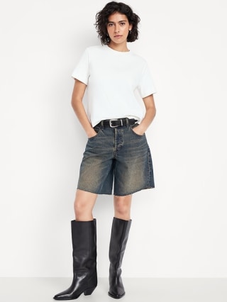 Old Navy Mid-Rise Baggy Cut-Off Jean Shorts