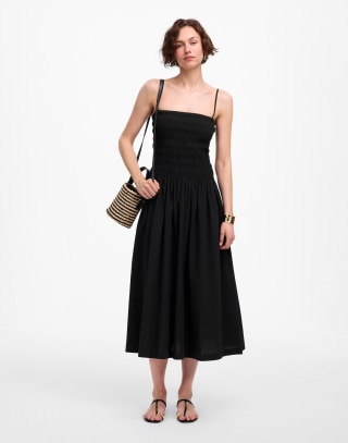 Madewell Poplin Smocked Maxi Dress