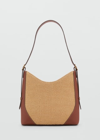 Raffia-Effect Shoulder Bag