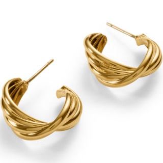Lands' End Water-Resistant Twisted Hoop Earrings