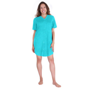 Cool-jams Women's Moisture Wicking Snap Front Nightshirt