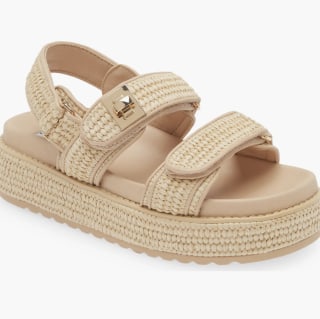 Steve Madden Women's Bigmona Raffia Platform Sandal