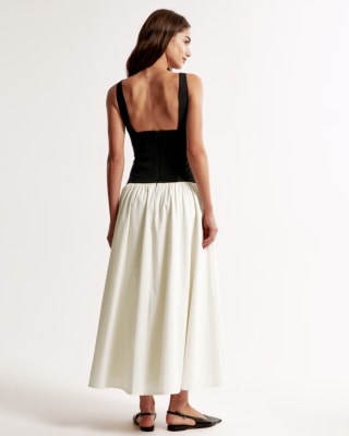 Abercrombie & Fitch Drop-Waist Midi Dress