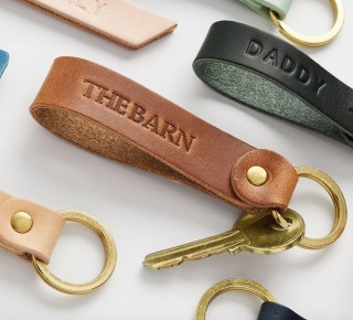 Personalised Leather Debossed Keyring