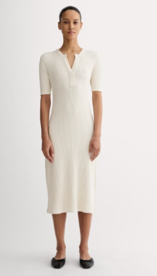 Everlane The Rib-Knit Henley Dress